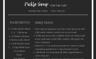 Pickle Soup for the Yurt