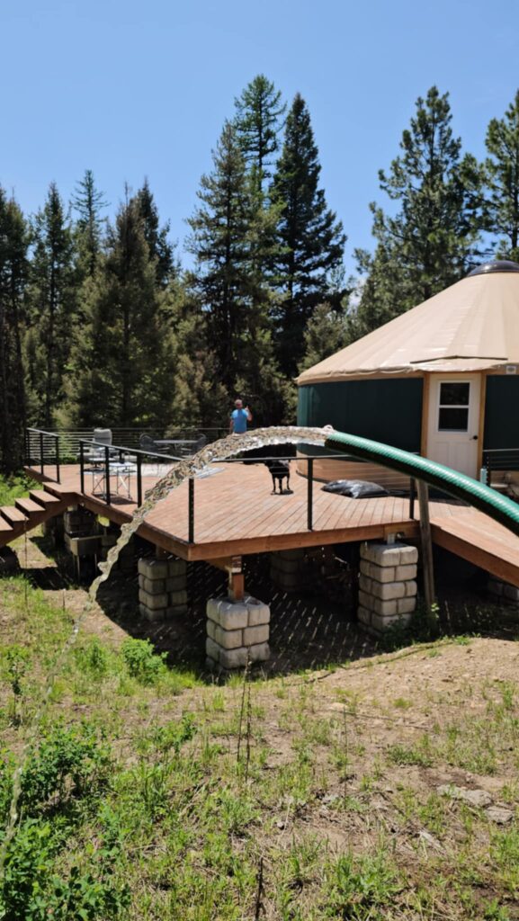 running water and yurt