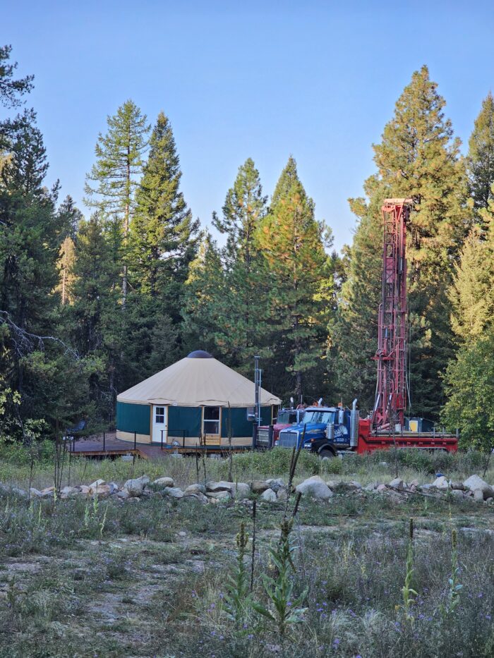 well drilling truck and yurt
